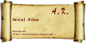 Antal Kósa névjegykártya